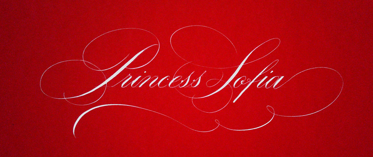 Sample of calligraphy used for Carl & Sofia's wedding